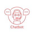 Thin line chatbot like hotline service