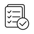 Thin line checklist, report icon.