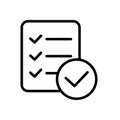 Thin line checklist, report icon.