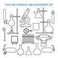 Thin line chemical lab equipment