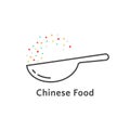 Thin line chinese food logo