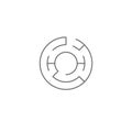 Thin line circular maze icon