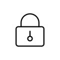 Thin line closed lock icon