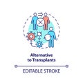 Thin line colorful alternative to transplants icon concept