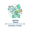 Thin line colorful icon activity theory concept Royalty Free Stock Photo