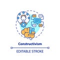 Thin line colorful icon constructivism concept