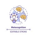 Thin line colorful icon metacognition concept