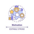 Thin line colorful icon motivation concept Royalty Free Stock Photo