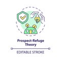 Thin line colorful prospect refuge theory icon concept