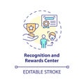 Thin line colorful recognition and rewards center concept