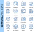 Thin Line Communication Related Vector Icons Set