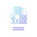 Thin line controlled environment icon concept