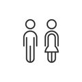 Thin line couple male and female icon minimalistic design Royalty Free Stock Photo