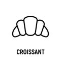 Thin line croissant icon.