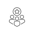 thin line customer or employee experience icon