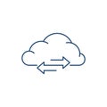 thin line data sync or upload icon like cloud Royalty Free Stock Photo