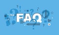 Thin line design concept for FAQ website banner