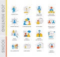 Thin line design style of job hunting icon set Royalty Free Stock Photo