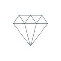 Thin line diamond icon, jewelry outline logo