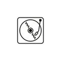 thin line dj turnable icon on white background Royalty Free Stock Photo