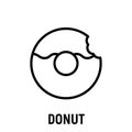 Thin line donut icon. Royalty Free Stock Photo