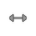 Thin line dumbbell icon on white