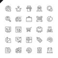 Thin line e-commerce, online shopping elements icons set for website and mobile site and apps. Outline icons design. Royalty Free Stock Photo