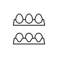 Eggs tray black icon on white background Royalty Free Stock Photo