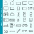 Thin line electronic devices vector icons set Royalty Free Stock Photo