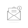 Thin line email notification icon Royalty Free Stock Photo