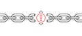 thin line exclamation mark like broken chain icon