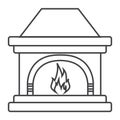 Thin line fireplace icon