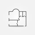 Thin line floor plan icon