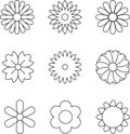 Thin Line Flowers Icons set. Set of beautiful flower icons. Simple thin line icons for websites, mobile app, infographics