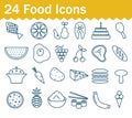 Thin line food icons set. Outline icon collection Royalty Free Stock Photo