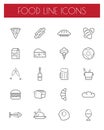 Thin line food icons set. Royalty Free Stock Photo