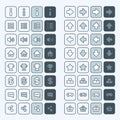 Thin line game icons buttons interface, ui