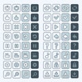 Thin line game icons buttons interface, ui