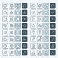 Thin line game icons buttons interface, ui