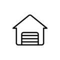 Thin line garage icon