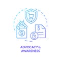 Thin line gradient advocacy and awareness icon concept