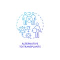 Thin line gradient alternative to transplants icon concept