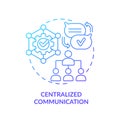 Thin line gradient centralized communication icon concept