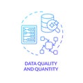 Thin line gradient data quality and quantity icon concept Royalty Free Stock Photo