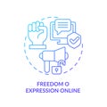 Thin line gradient icon freedom of expression online concept Royalty Free Stock Photo