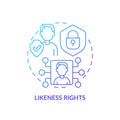 Thin line gradient icon likeness rights concept