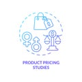 Thin line gradient product pricing studies icon concept