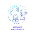 Thin line gradient resource constraints icon concept