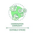 Thin line green coordination complexity icon concept
