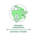Thin line green resource constraints icon concept